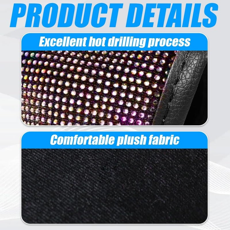 PACLVIO Bling Bling Auto Gear Shift Knob Cover, Car Knob Gear Stick Protector, Auto Shift Gear Cover with Crystal Glitter Bling Rhinestones, Universal Vehicle Decoration Accessories for Women (AB) - Image 4